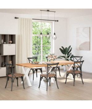Picioare de masă în formă de X, 3 buc., alb, 70x(72-73) cm, oțel - WOODBB2023