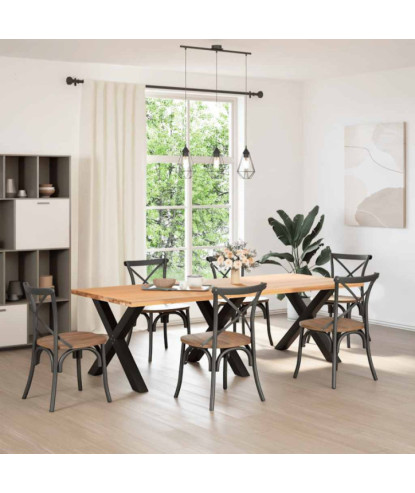 Picioare de masă în formă de X, 3 buc., negru, 90x(72-73) cm, oțel - WOODBB2024