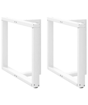Picioare de masă în formă de T, 2 buc., alb, 100x35x(72-73) cm, oțel - WOODBB2025