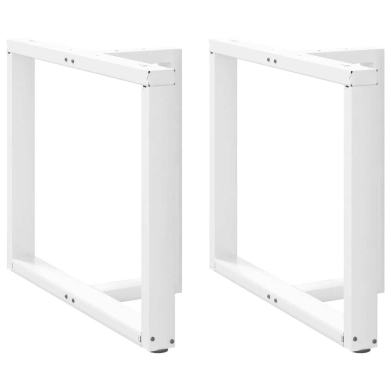 Picioare de masă în formă de T, 2 buc., alb, 100x35x(72-73) cm, oțel - WOODBB2025