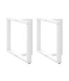 Picioare de masă în formă de T, 2 buc., alb, 100x35x(72-73) cm, oțel - WOODBB2025