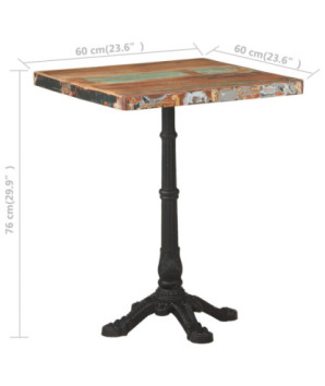 Masă de bistro, 60 x 60 x 76 cm, lemn reciclat - WOODBB218