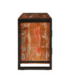 Comodă TV cu picioare, aspect rustic, din lemn masiv reciclat, 120 x 30 x 50 cm