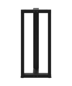 Picioare de masă de bar în formă de T, 2 buc., negru, 50x35x(90-91) cm, oțel - WOODBB2041