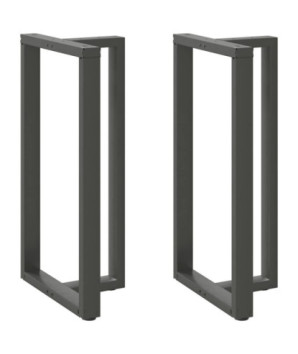 Picioare de masă de bar în formă de T, 2 buc., antracit, 60x35x(110-111) cm, oțel - WOODBB2042