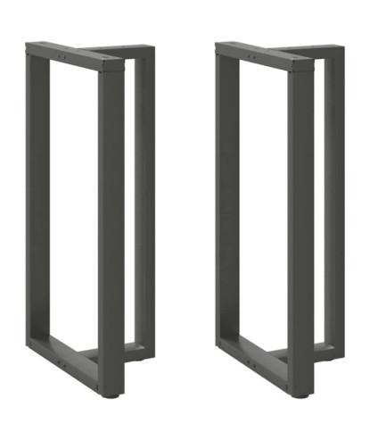 Picioare de masă de bar în formă de T, 2 buc., antracit, 60x35x(110-111) cm, oțel - WOODBB2042