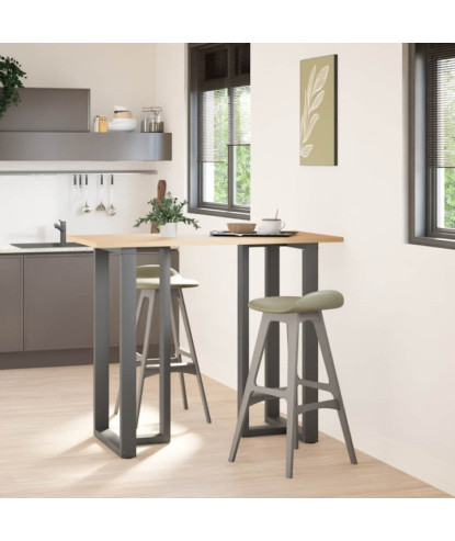 Picioare de masă de bar în formă de T, 2 buc., antracit, 60x35x(110-111) cm, oțel - WOODBB2042