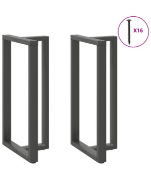 Picioare de masă de bar în formă de T, 2 buc., antracit, 60x35x(110-111) cm, oțel - WOODBB2042