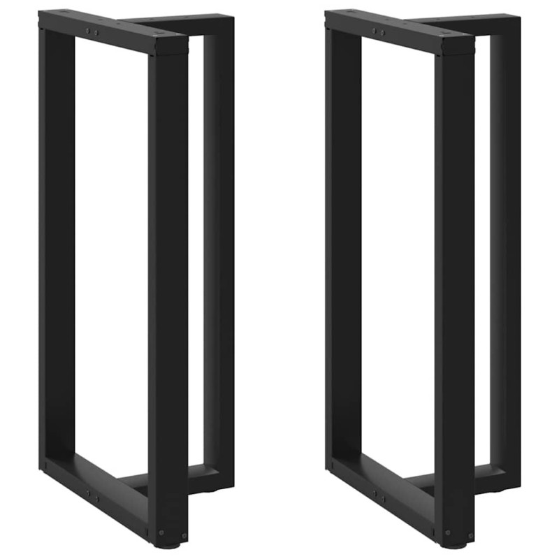 Picioare de masă de bar în formă de T, 2 buc., negru, 60x35x(110-111) cm, oțel - WOODBB2043