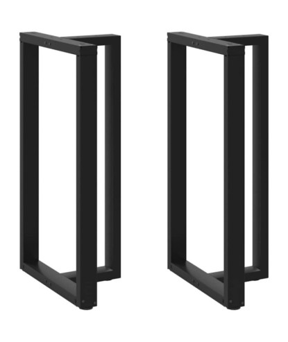 Picioare de masă de bar în formă de T, 2 buc., negru, 60x35x(110-111) cm, oțel - WOODBB2043