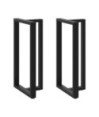 Picioare de masă de bar în formă de T, 2 buc., negru, 60x35x(110-111) cm, oțel - WOODBB2043