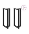 Picioare de masă de bar în formă de T, 2 buc., negru, 60x35x(110-111) cm, oțel - WOODBB2043