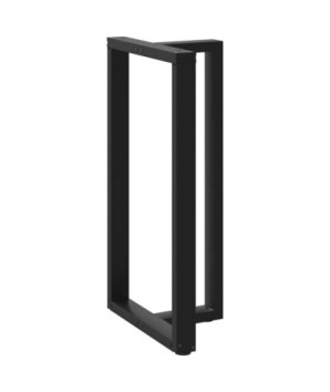 Picioare de masă de bar în formă de T, 2 buc., negru, 60x35x(110-111) cm, oțel - WOODBB2043