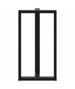 Picioare de masă de bar în formă de T, 2 buc., negru, 60x35x(110-111) cm, oțel - WOODBB2043