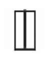 Picioare de masă de bar în formă de T, 2 buc., negru, 60x35x(110-111) cm, oțel - WOODBB2043