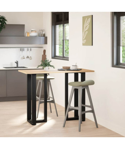 Picioare de masă de bar în formă de T, 2 buc., negru, 50x35x(100-101) cm, oțel - WOODBB2044