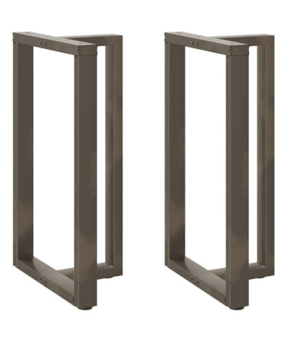 Picioare de masă de bar în formă de T, 2 buc., negru, 60x35x(100-101) cm, oțel - WOODBB2045