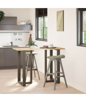 Picioare de masă de bar în formă de T, 2 buc., negru, 60x35x(100-101) cm, oțel - WOODBB2045