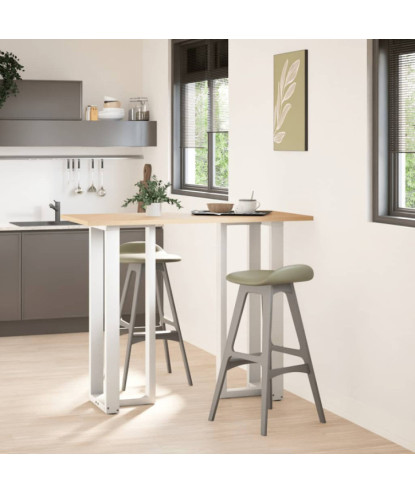 Picioare de masă de bar în formă de T, 2 buc., alb, 40x35x(110-111) cm, oțel - WOODBB2046