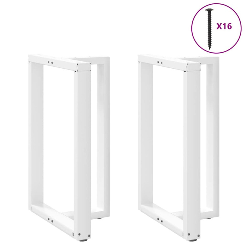 Picioare de masă de bar în formă de T, 2 buc., alb, 60x35x(90-91) cm, oțel - WOODBB2047 Picioare de masă de bar în formă de T, 2 buc., alb, 60x35x(90-91) cm, oțel - WOODBB2047