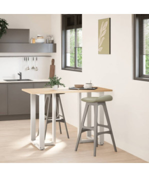 Picioare de masă de bar în formă de T, 2 buc., alb, 60x35x(90-91) cm, oțel - WOODBB2047