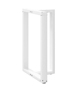 Picioare de masă de bar în formă de T, 2 buc., alb, 60x35x(90-91) cm, oțel - WOODBB2047