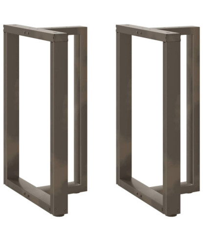 Picioare de masă de bar în formă de T, 2 buc., negru, 60x35x(90-91) cm, oțel - WOODBB2048