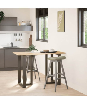 Picioare de masă de bar în formă de T, 2 buc., negru, 60x35x(90-91) cm, oțel - WOODBB2048