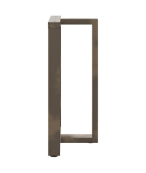 Picioare de masă de bar în formă de T, 2 buc., negru, 60x35x(90-91) cm, oțel - WOODBB2048