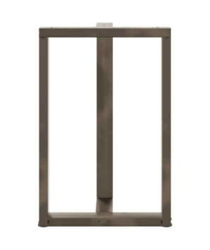 Picioare de masă de bar în formă de T, 2 buc., negru, 60x35x(90-91) cm, oțel - WOODBB2048