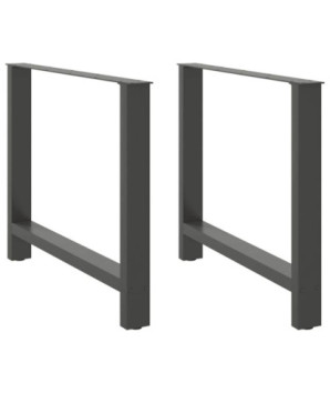 Picioare de masă antracit, 2 buc., 90x(72-73) cm, oțel - WOODBB2049