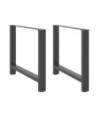 Picioare de masă antracit, 2 buc., 90x(72-73) cm, oțel - WOODBB2049