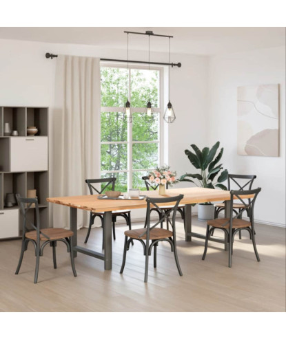 Picioare de masă antracit, 2 buc., 90x(72-73) cm, oțel - WOODBB2049