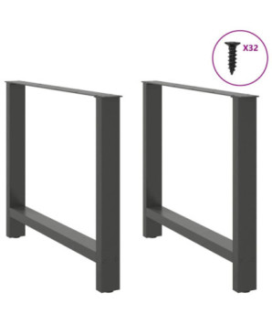 Picioare de masă antracit, 2 buc., 90x(72-73) cm, oțel - WOODBB2049