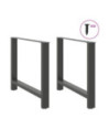 Picioare de masă antracit, 2 buc., 90x(72-73) cm, oțel - WOODBB2049