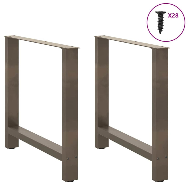 Picioare de masă din oțel natural, 2 buc., 70x(72-73) cm - WOODBB2050