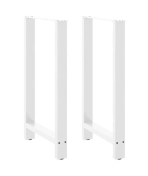 Picioare de masă de bar, albe, 2 buc., 60x(100-101) cm, oțel - WOODBB2053