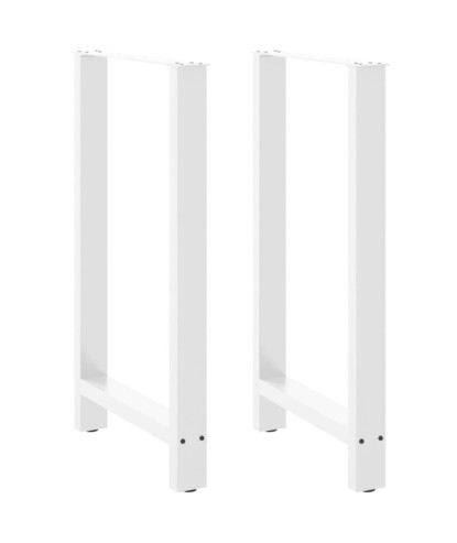 Picioare de masă de bar, albe, 2 buc., 60x(100-101) cm, oțel - WOODBB2053
