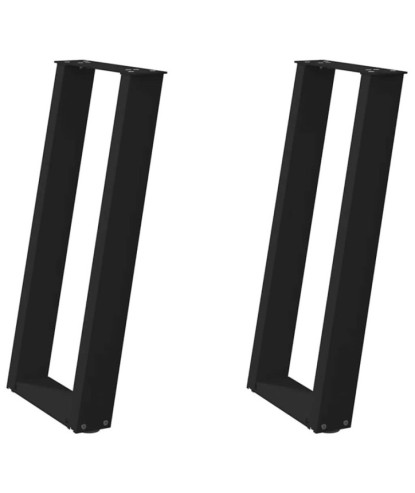 Picioare de masă consolă în formă de U, 2 buc., negru, 28x(72-73) cm, oțel - WOODBB2055