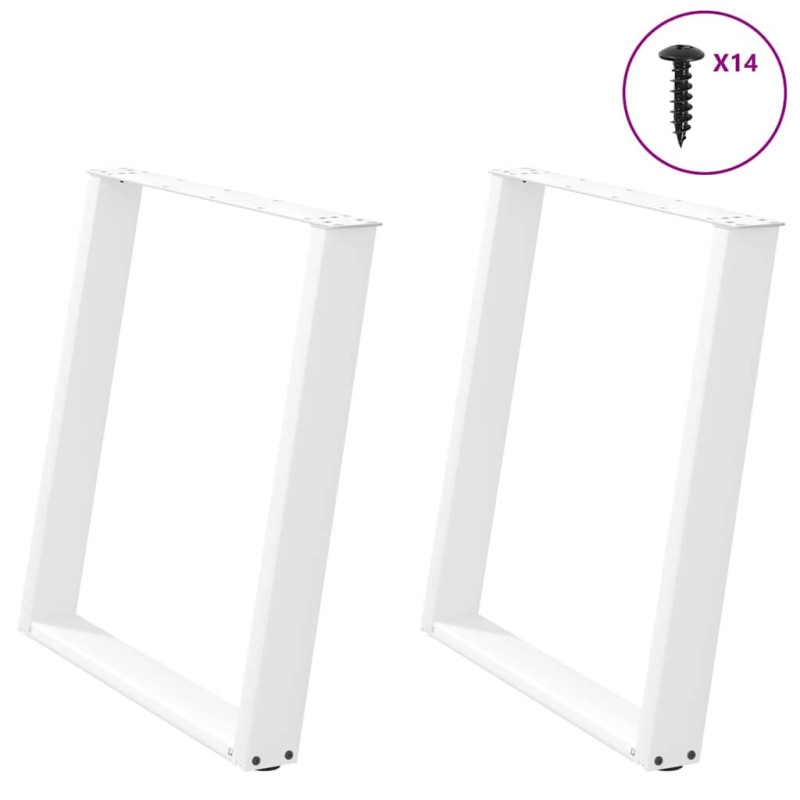 Picioare de masă în formă de U, 2 buc., alb, 80x(72-73) cm, oțel - WOODBB2056 Picioare de masă în formă de U, 2 buc., alb, 80x(72-73) cm, oțel - WOODBB2056
