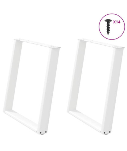 Picioare de masă în formă de U, 2 buc., alb, 80x(72-73) cm, oțel - WOODBB2056