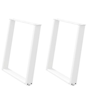 Picioare de masă în formă de U, 2 buc., alb, 80x(72-73) cm, oțel - WOODBB2056