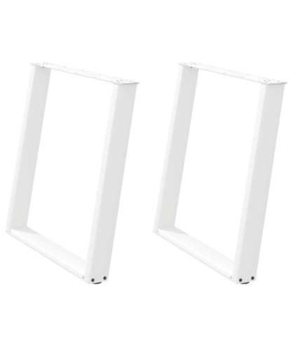 Picioare de masă în formă de U, 2 buc., alb, 80x(72-73) cm, oțel - WOODBB2056