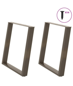 Picioare de masă în formă de U, 2 buc., oțel natural, 70x(72-73) cm - WOODBB2057