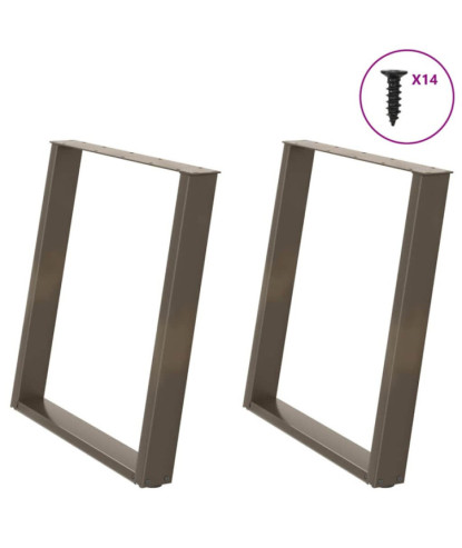 Picioare de masă în formă de U, 2 buc., oțel natural, 70x(72-73) cm - WOODBB2057