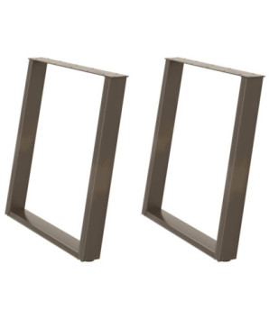 Picioare de masă în formă de U, 2 buc., oțel natural, 70x(72-73) cm - WOODBB2057