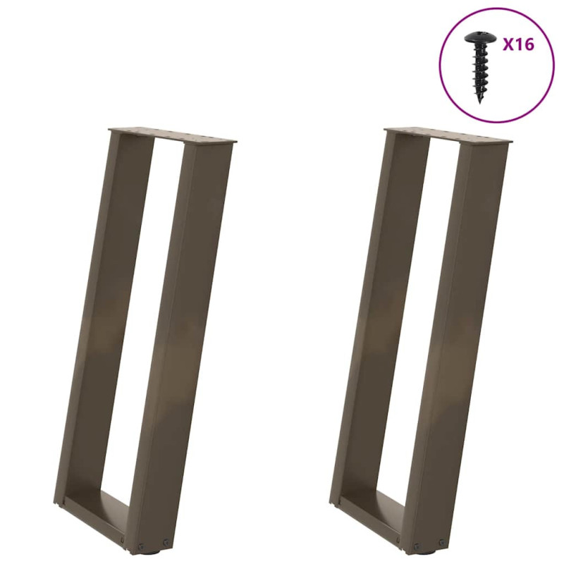 Picioare de masă consolă în formă de U, 2 buc., oțel natural, 38x(72-73) cm - WOODBB2058 Picioare de masă consolă în formă de U, 2 buc., oțel natural, 38x(72-73) cm - WOODBB2058