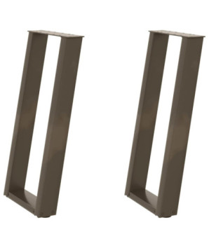 Picioare de masă consolă în formă de U, 2 buc., oțel natural, 38x(72-73) cm - WOODBB2058