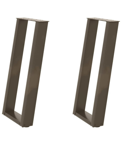 Picioare de masă consolă în formă de U, 2 buc., oțel natural, 38x(72-73) cm - WOODBB2058