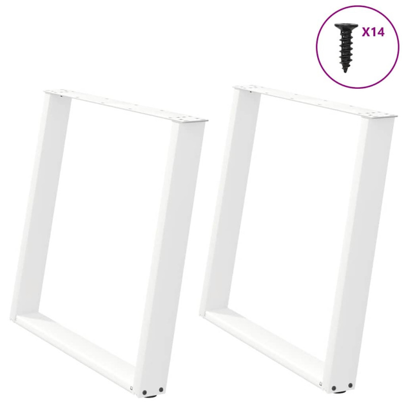 Picioare de masă în formă de U, 2 buc., alb, 100 x (72-73) cm, oțel - WOODBB2059 Picioare de masă în formă de U, 2 buc., alb, 100 x (72-73) cm, oțel - WOODBB2059